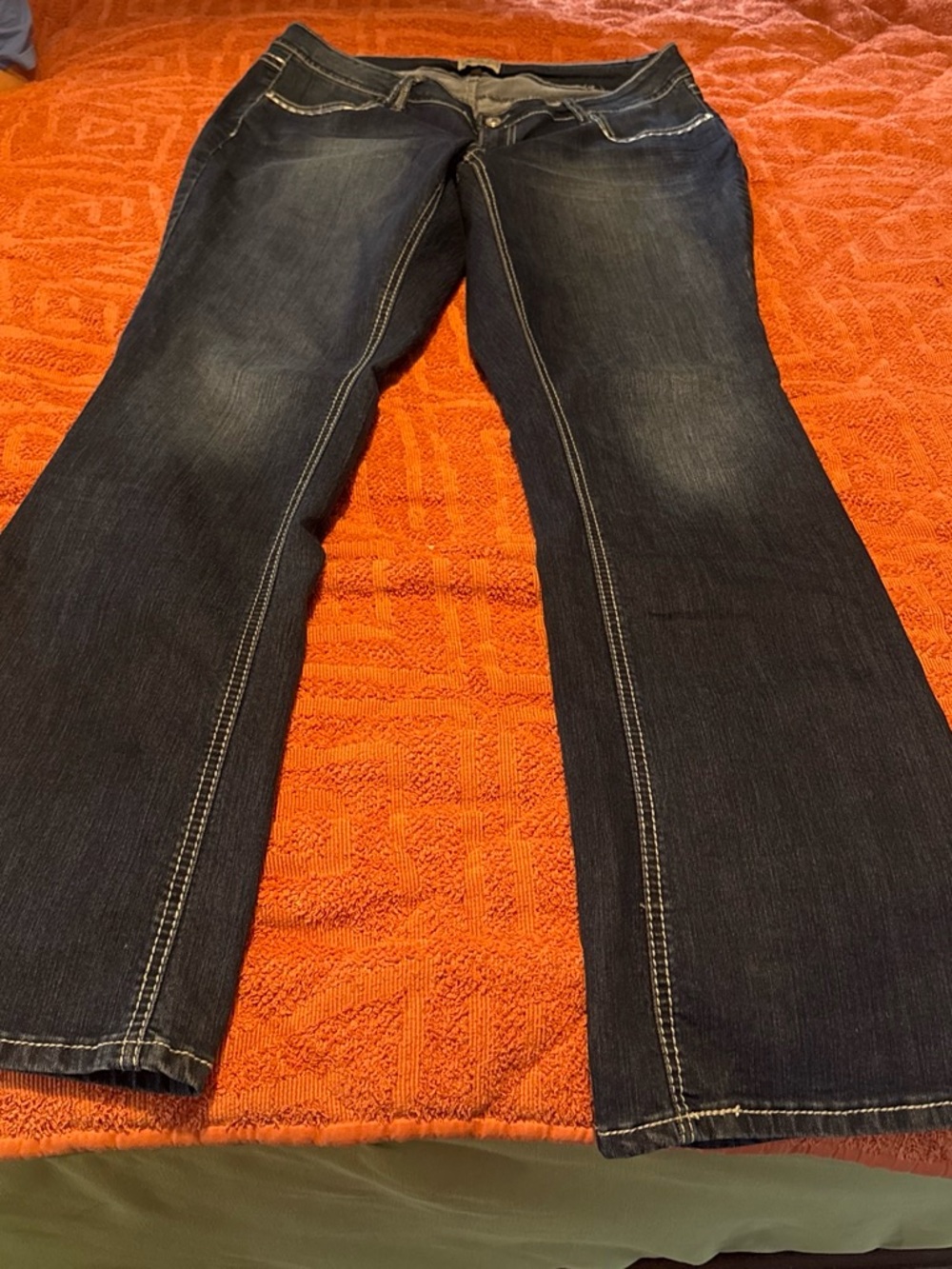 YMI Dark Blue Bootcut Jeans with Contrast Stitching